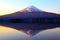 The Reddish Mountain Fuji And Reflection