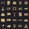 Redeployment icons set, simple style