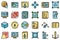 Redesign icons set vector flat