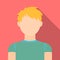 Redhead boy icon flat. Single avatar,peaople icon from the big avatar flat.