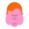 Redhead Fat guy face. Glutton Thick man. vector illustrati