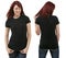 Redhead female with blank black shirt