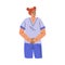 Redhead Female Doctor Character as Professional Hospital Worker Vector Illustration