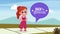 redhead schoolgirl kid character animation