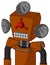 Redish-Orange Mech With Box Head And Keyboard Mouth And Cyclops Compound Eyes And Radar Dish Hat