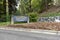 Redmond, WA USA - circa August 2021: Angled view of the Redmond Bicycle Capital of the Northwest sign near Lake Sammamish