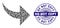 Redo Fractal Composition of Redo Icons and Distress Do Not Copy Round Guilloche Seal Stamp