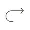 Redo icon vector. Line repeat symbol.