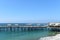 REDONDO BEACH, CALIFORNIA - 15 SEPT 2021: Redondo Beach Pier with Sytlized Sail detail and Kincaids Restaurant