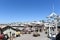 REDONDO BEACH, CALIFORNIA - 15 SEPT 2021: Shops and Restaurants on Fishermans Wharf at Redondo Landing on the Pier