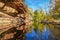 Redrock mirror on Oak Creek in the fall in Sedona, AZ