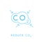 Reduce carbon CO2 emissions concept icon with cloud.