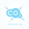 Reduce carbon CO2 emissions concept icon with cloud