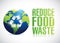 Reduce food waste sign illustration design