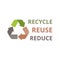Reduce headline with sign of recycle icon