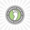 Reduce your carbon footprint icon with green environment foot badge