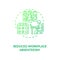 Reduced workplace absenteeism green concept icon