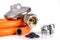 Reducer, hose and clamps for gas installations. Accessories for a home gas stove