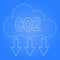 Reducing carbon footprint isolated blue
