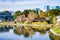 Redwood Shores lagoon shoreline, San Francisco bay area, California