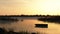 Reed Marsh and Boat at Dawn