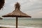 Reed roof on a beach at Black Sea