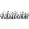 Reed silhouette seamless border. Vector illustration isolated on white. Plants on swamp and wetland.