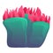 Reef colorful coral icon, cartoon style