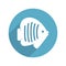 Reef Fish Circle Icon Flat with long Shadow.