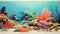 Reef A Stunning 1970s Screen Printed Color Blocking Painting