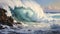 Reefwave: A Realistic Painting Of Waves Crashing On Rocks