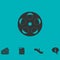 Reel film icon flat