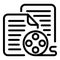 Reel scenario icon, outline style