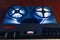 Reel to reel audio tape recorder with blue led light strip