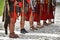 Reenactment with roman soldiers uniforms