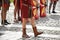 Reenactment with roman soldiers uniforms