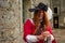 Reenactor dressed as a Spanish soldier of the seventeenth century  in Florida`s Historic Coast.