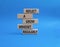 Refclect a grow mindset regularly symbol. Wooden blocks with words Refclect a grow mindset regularly. Beautiful blue background.