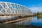 Refection of bridge upon the river in Finland