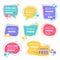 Refer friend badges. Abstract graphic geometrical promotional emblem business friendly vector concept