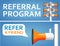 Refer a friend banner with megaphone.