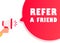 Refer a friend concept. Referral program badge