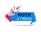 Refer friend loudspeaker badge.Referral program sticker, megaphone for suggestion, recommend label.Refer friend illustration for