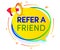 Refer a friend speech bubble with bullhorn