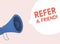 Refer a friend vector illustration Concept. Referral marketing loyalty program, promotion method for landing page