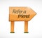 refer a friend wood sign concept