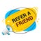 Refer a friends banner. Screaming megaphone template. Referral program