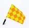 Referee flag on white background