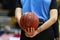 Referee holds the official Eurocup game ball