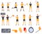 Referee icons set, cartoon style